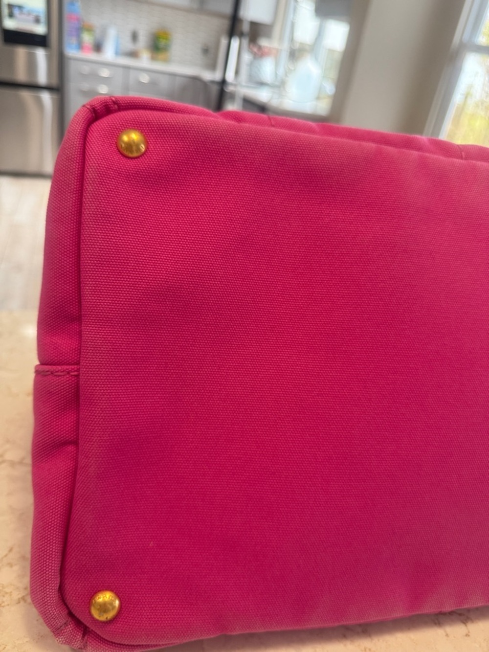 Prada Hot Pink Canvas Tote with Milano Logo - Picture 4 of 5